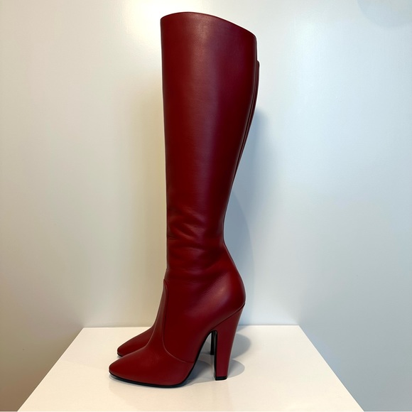 Saint Laurent Red 68 Knee-High Boots - Picture 4 of 5